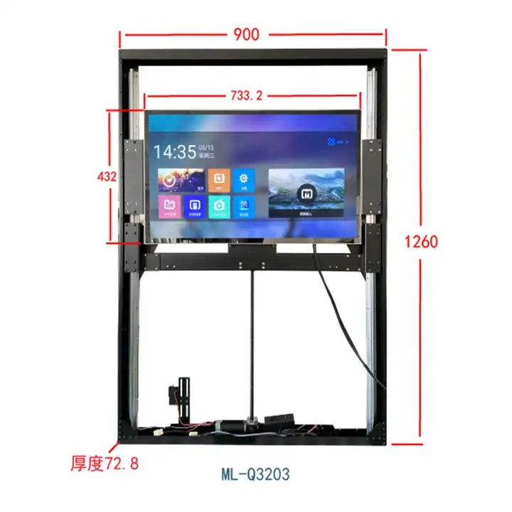 Lifting TV for luxury car interior accessories