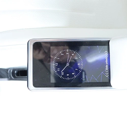 Touchscreen on the armrest of the Mercedes Sprinter seat 1